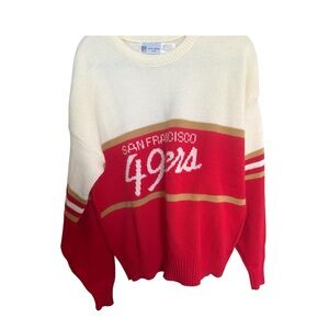San Francisco 49ers  Red and Cream Sweater XL Rare Collector